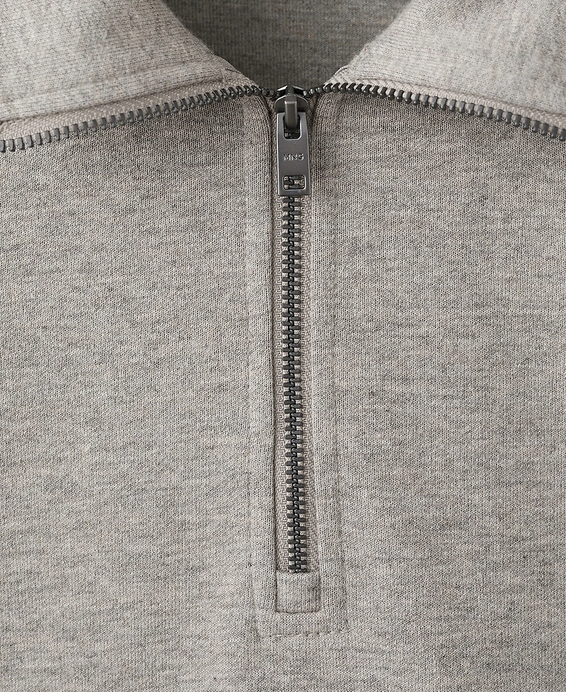 Mango Men's Regular-Fit Zipper-Neck Sweatshirt