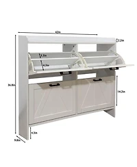 Rainsken Modern Farmhouse Shoe Cabinet