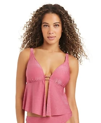 Bar Iii Women's Fly Away Deep V-Neck Tankini Top, Macy's Exclusive