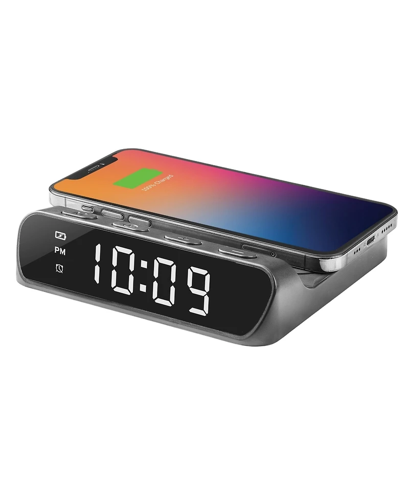 iHome Wireless PowerBoost Wireless Charging Digital Alarm Clock
