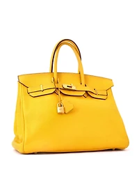 Pre-Owned HERMES Birkin 35 Handbag Yellow Togo with Gold Hardware