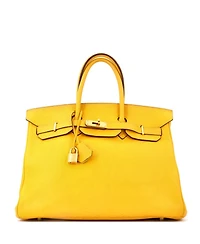 Pre-Owned HERMES Birkin 35 Handbag Yellow Togo with Gold Hardware