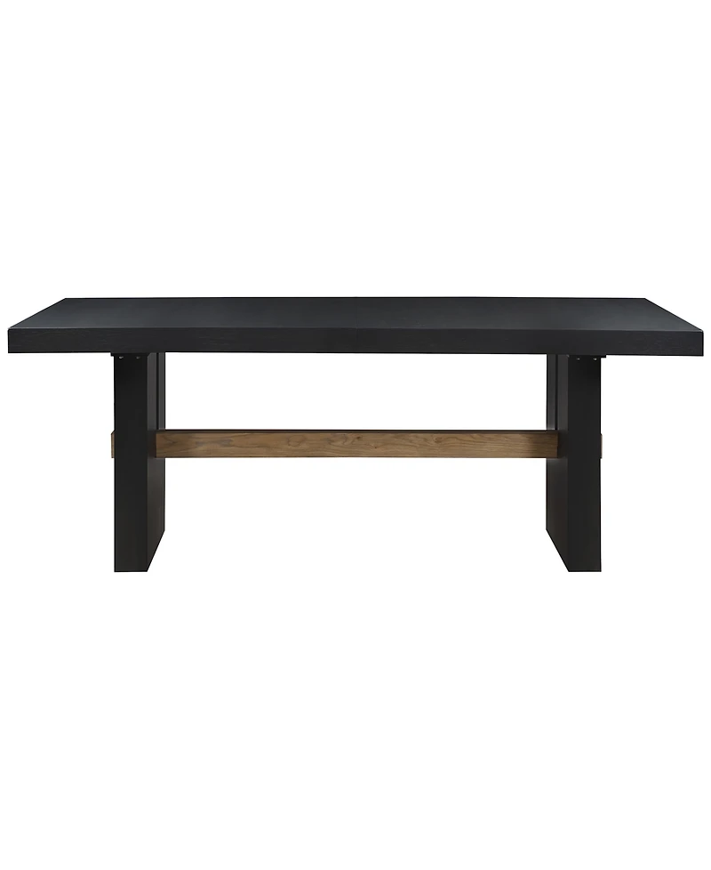 Macai 9-Pc. Wood Dining Set (Rectangular Table + 8 Upholstered Side Chairs)