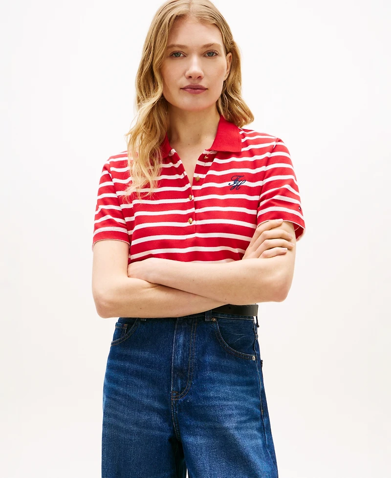 Tommy Hilfiger Women's Script Logo Polo T-Shirt