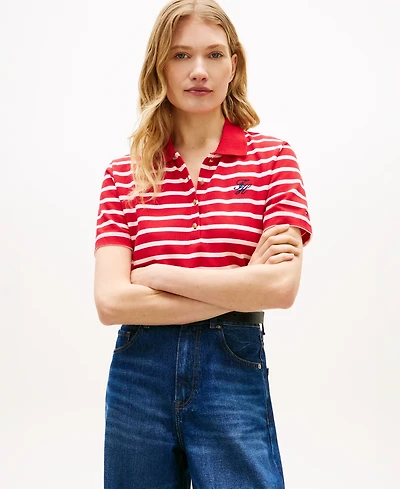 Tommy Hilfiger Women's Script Logo Polo T-Shirt