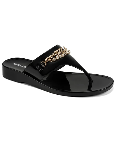 Karl Lagerfeld Paris Women's Vesperina Slip-On Flat Thong Sandals