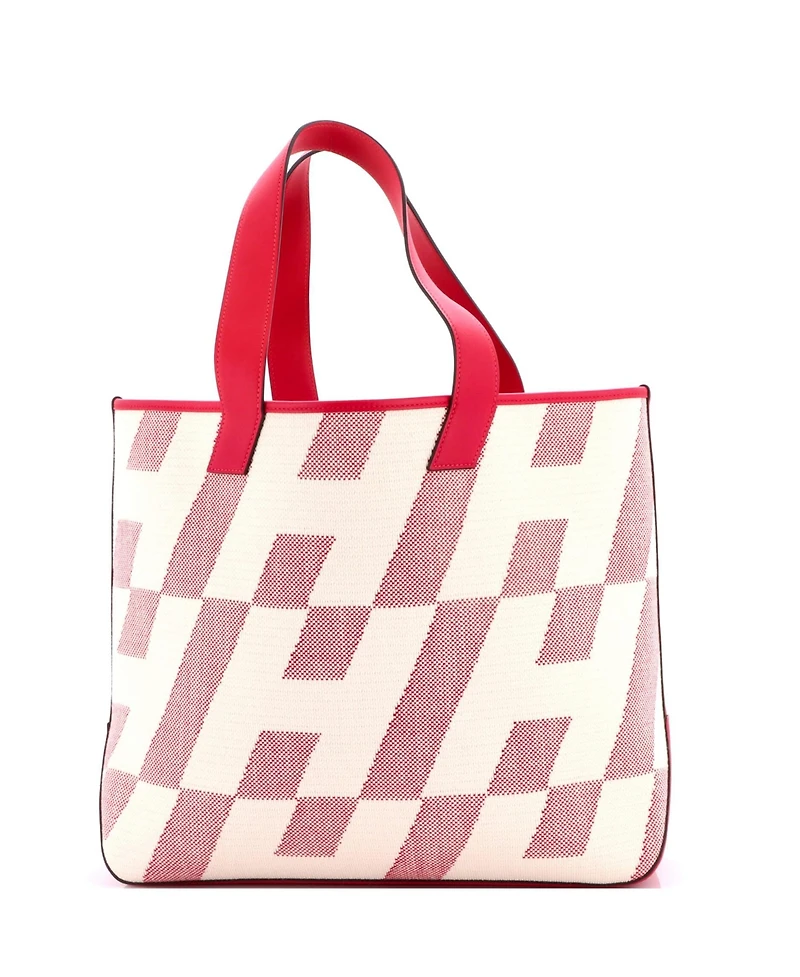 Pre-Owned HERMES 40 Cabas H en Biais Tote Canvas with Leather