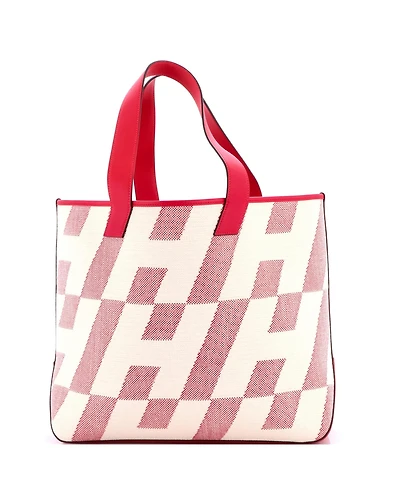 Pre-Owned HERMES 40 Cabas H en Biais Tote Canvas with Leather