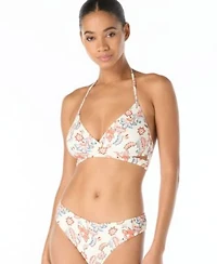 Vince Camuto Womens Cross Front Swim Top Printed High Cut Bottoms