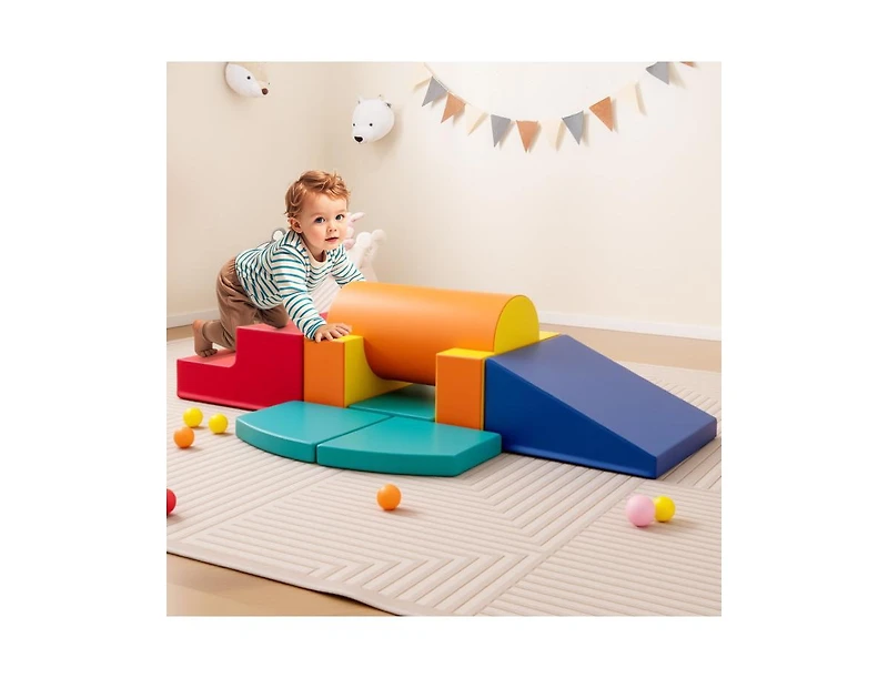 Slickblue 10-Piece Soft Foam Climbing Blocks for Toddlers Play & Learning