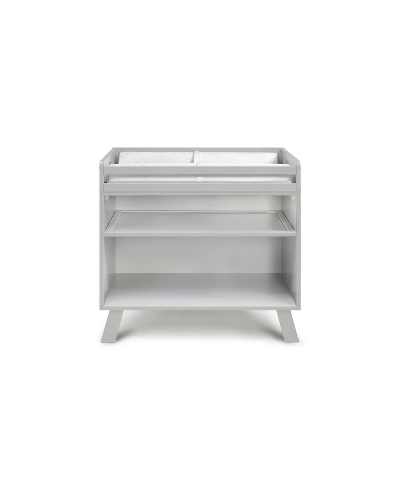 Flynama Modern Multi Purpose Changing Table Gray Finish with Removable Tray Convertible to Bookshelf
