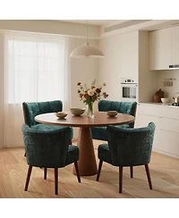 gaomon Modern Upholstered Accent Chair with Curved Back and Wood Legs