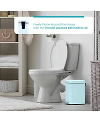 Home Zone Living 1.3 Gallon Slim Stainless Steel Trash Can with Step On Pedal and Soft Close Lid