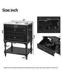 Sillysis 24.4" Retro Freestanding Bathroom Vanity with Sink, Bathroom Storage Cabinet with Open Shelf & Ample Storage Drawers