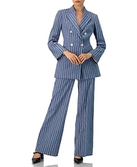 Ivonne Women's Double-Breasted Striped Blazer