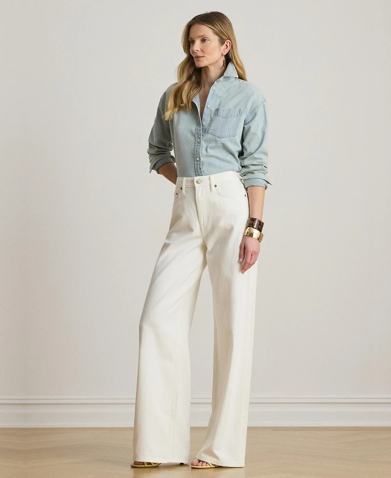 Lauren Ralph Women's Relaxed-Fit Long-Sleeve Shirt