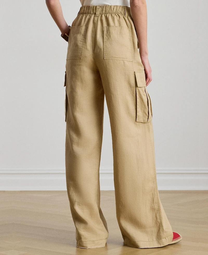 Lauren Ralph Women's High Rise Wide Leg Cargo Pants