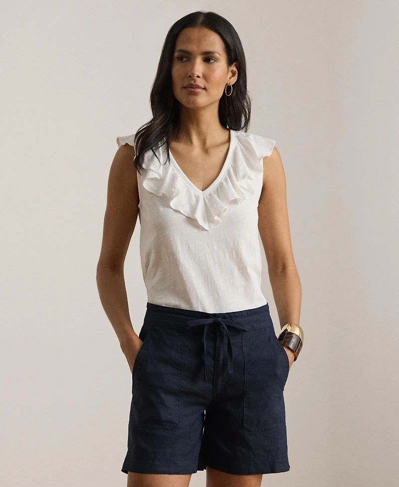 Lauren Ralph Women's Sleeveless V-Neck Top