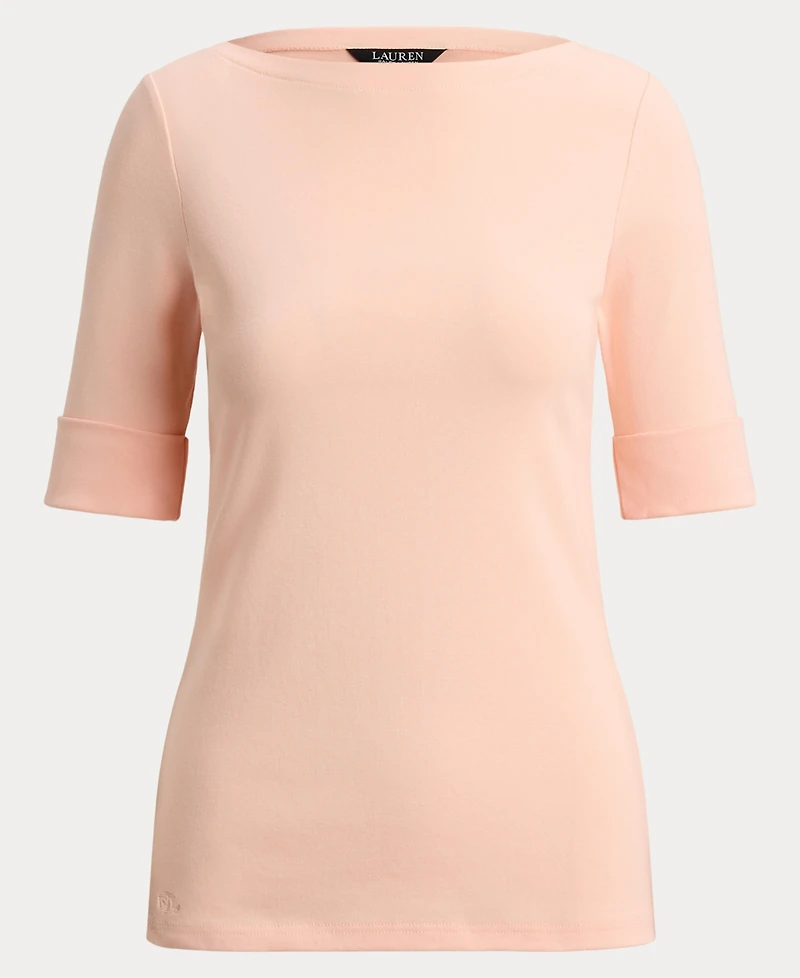 Lauren Ralph Stretch Cotton Boatneck T-Shirt