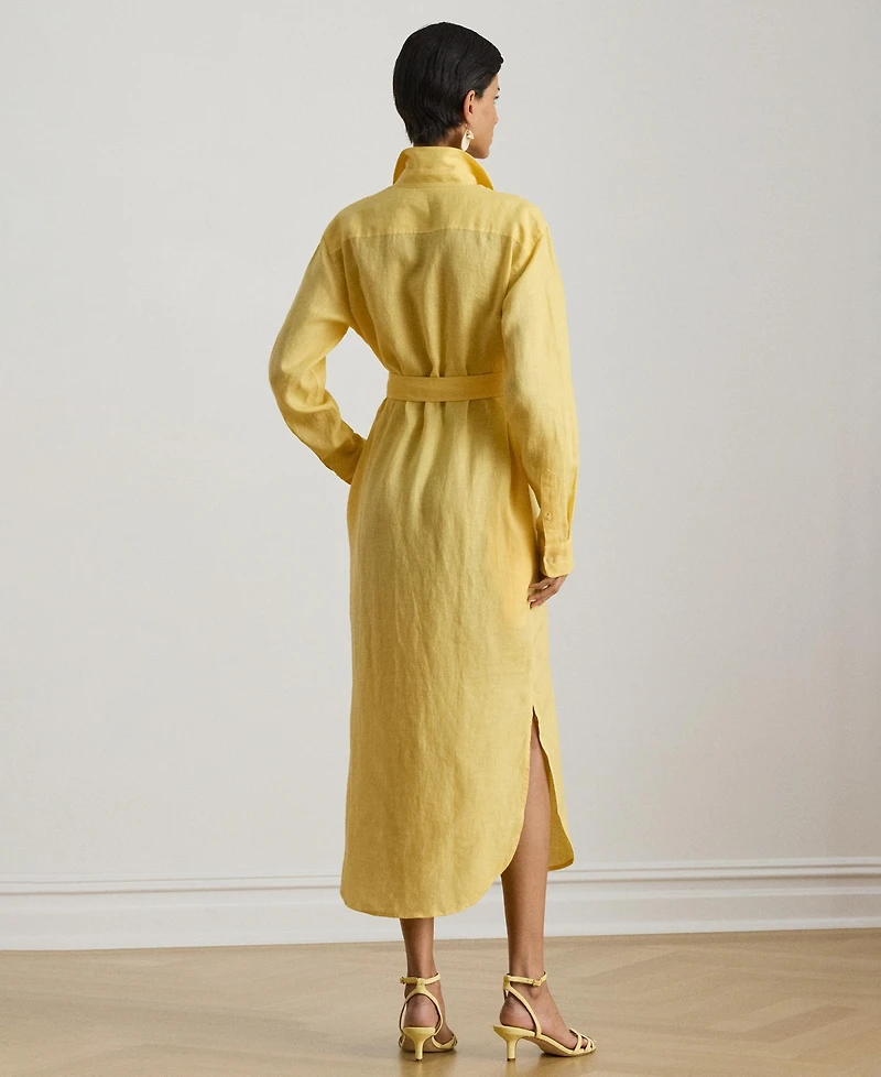 Lauren Ralph Women's Point Collar Midi Shirt Dress