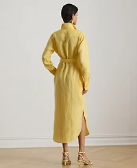 Lauren Ralph Women's Point Collar Midi Shirt Dress