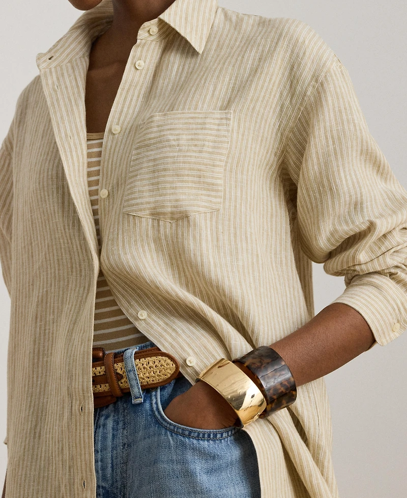 Lauren Ralph Women's Striped Long-Sleeve Shirt