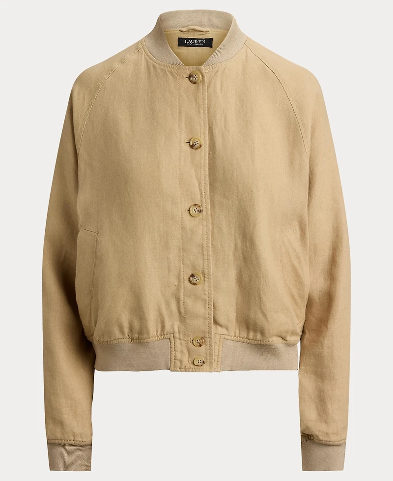 Lauren Ralph Women's Baseball Collar Bomber Jacket