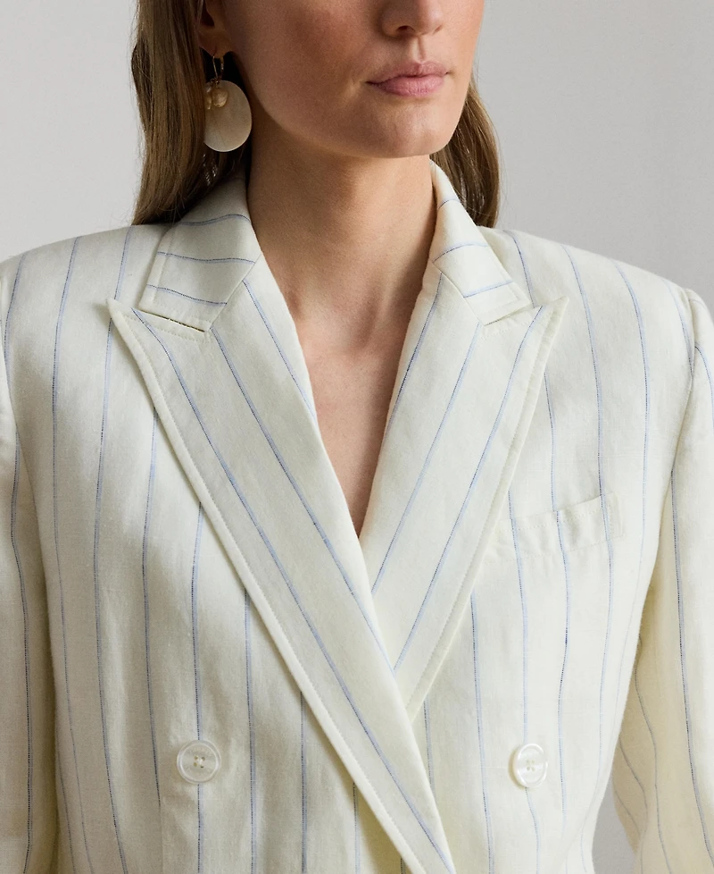 Lauren Ralph Women's Striped Double-Breasted Blazer