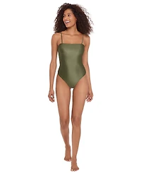Steve Madden Women's Bandeau Neck One-Piece Swimsuit