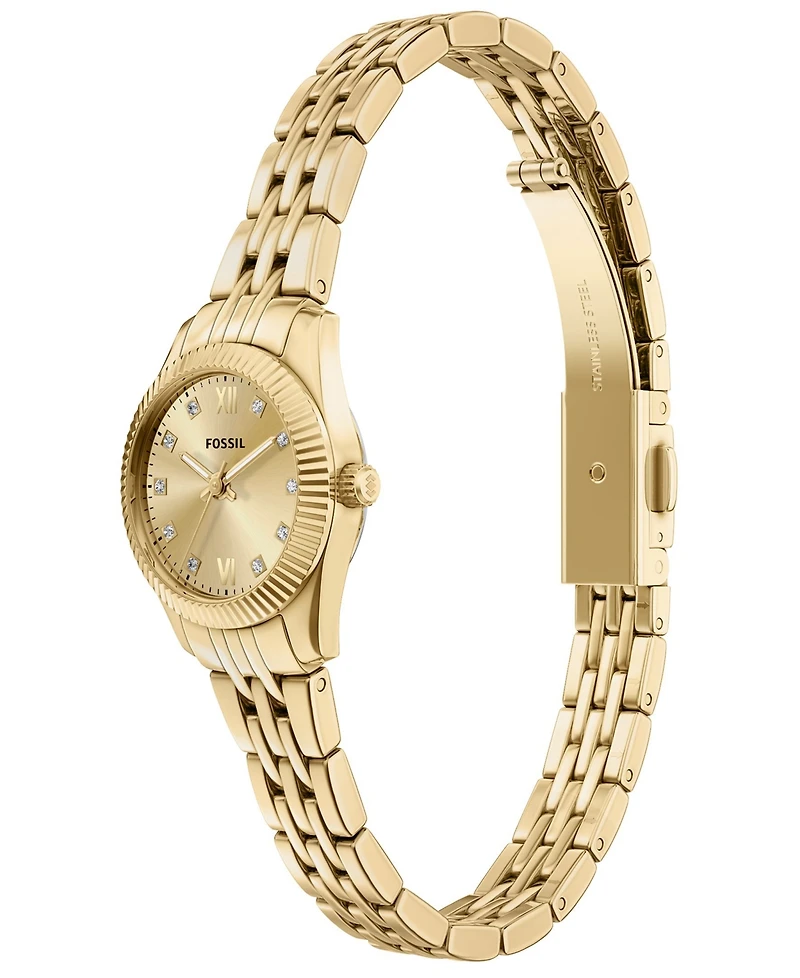 Fossil Women's Scarlette Mini Three-Hand Gold-Tone Stainless Steel Watch, 20mm