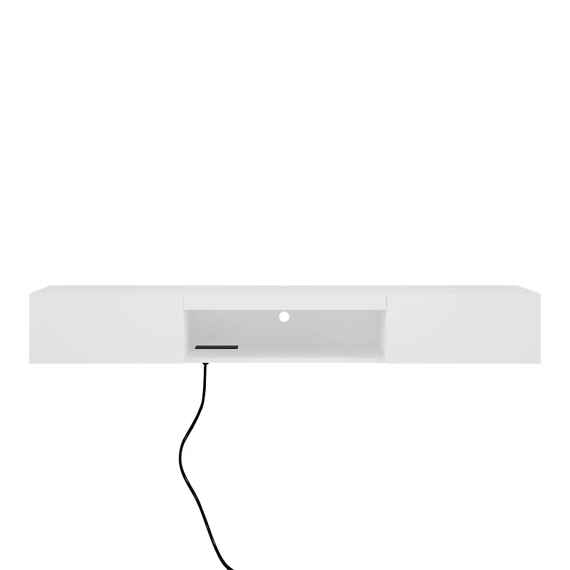 sumyeg 63" Modern Floating Tv Stand Wall Mounted with 16 Color Led Lighting