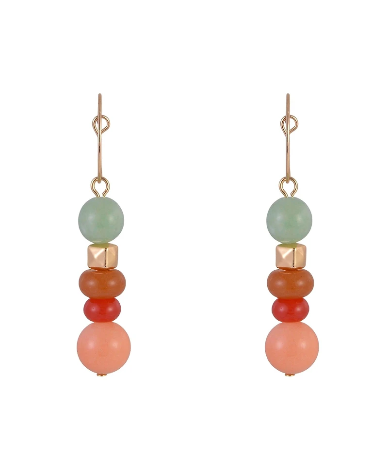 Rachel Rachel Roy Hoop Earrings with Aventurine Beafs