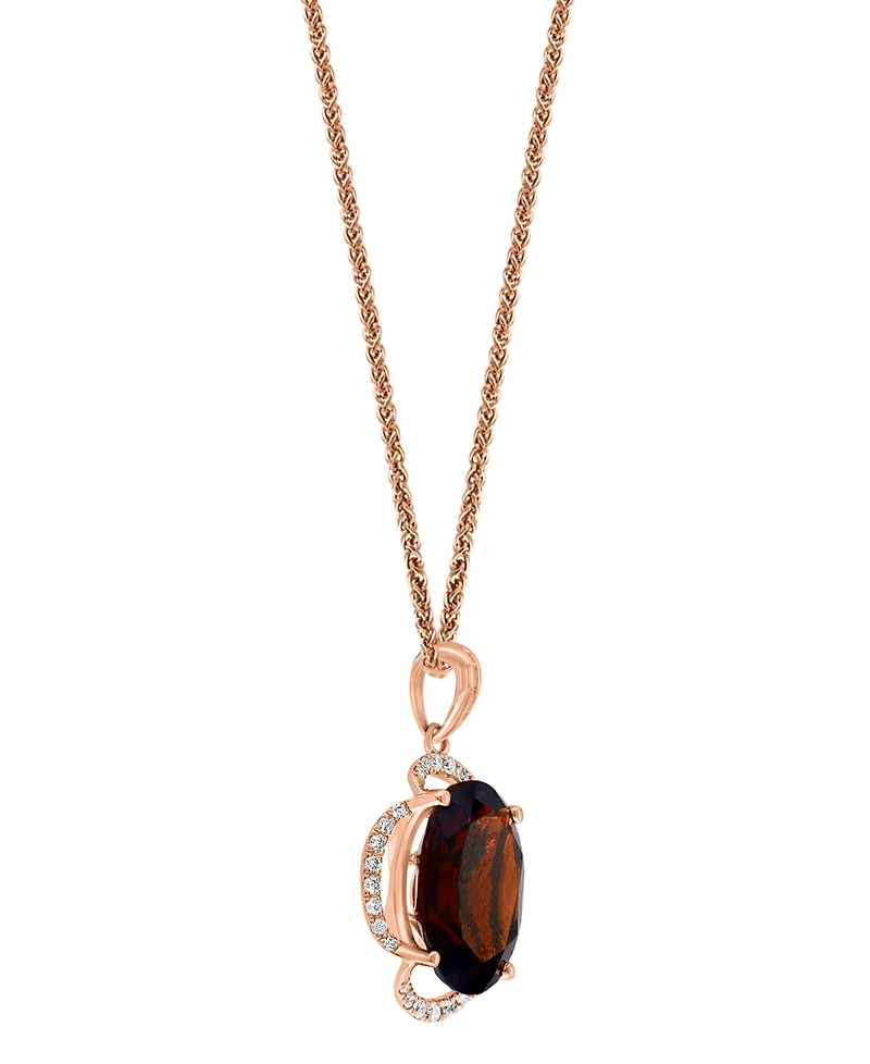 Lali Jewels Garnet (7-5/8 ct. t.w.) & Diamond (1/5 ct. t.w.) 18" Pendant Necklace in 14k Rose Gold