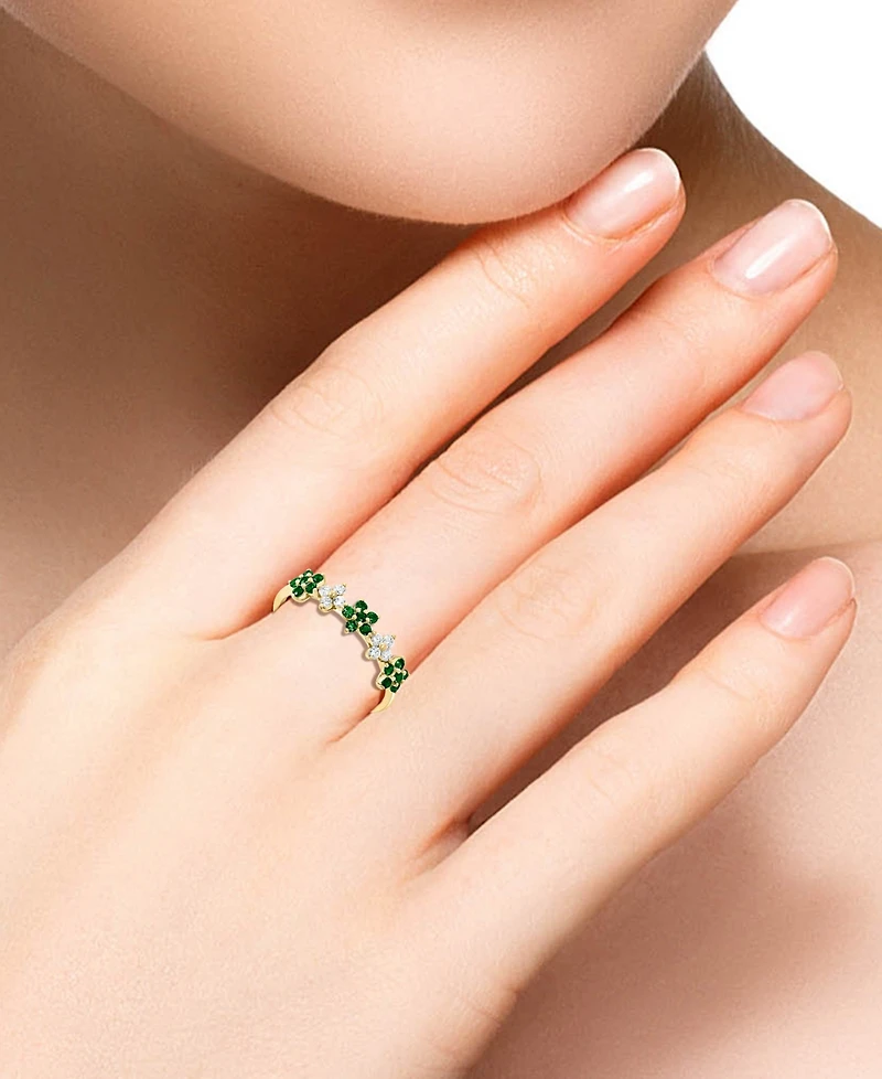 Lali Jewels Ruby (3/8 ct. t.w.) & Diamond (1/6 Five Flower Ring 14k Gold (Also White Gold)