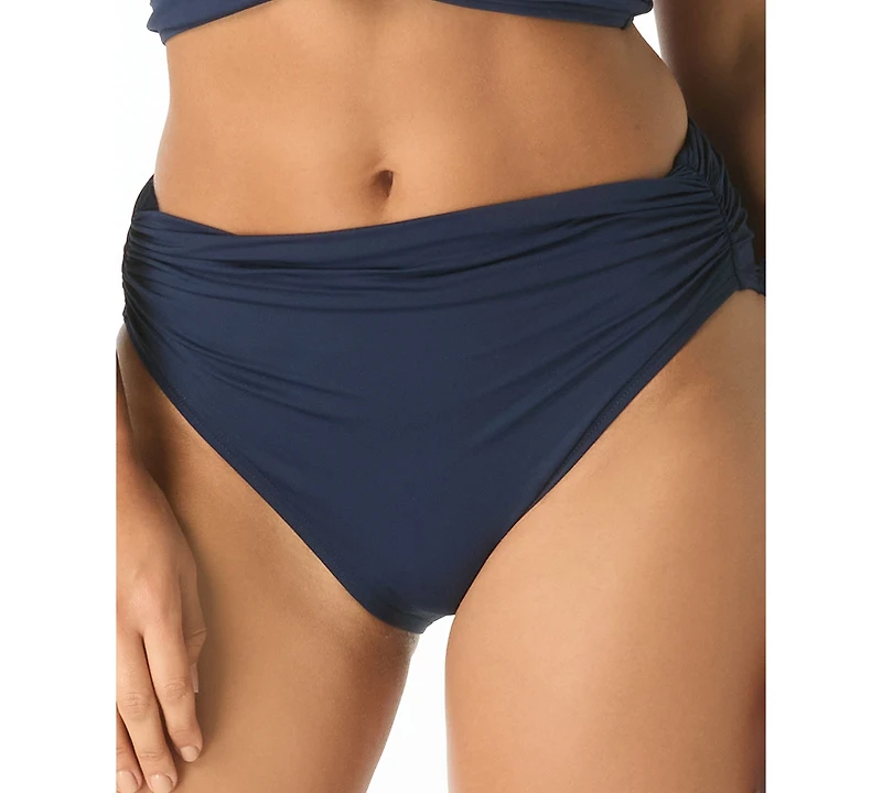 Carmen Marc Valvo Women's Shirred-Waist Bikini Bottoms