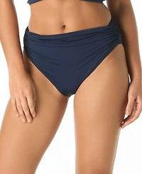 Carmen Marc Valvo Women's Shirred-Waist Bikini Bottoms