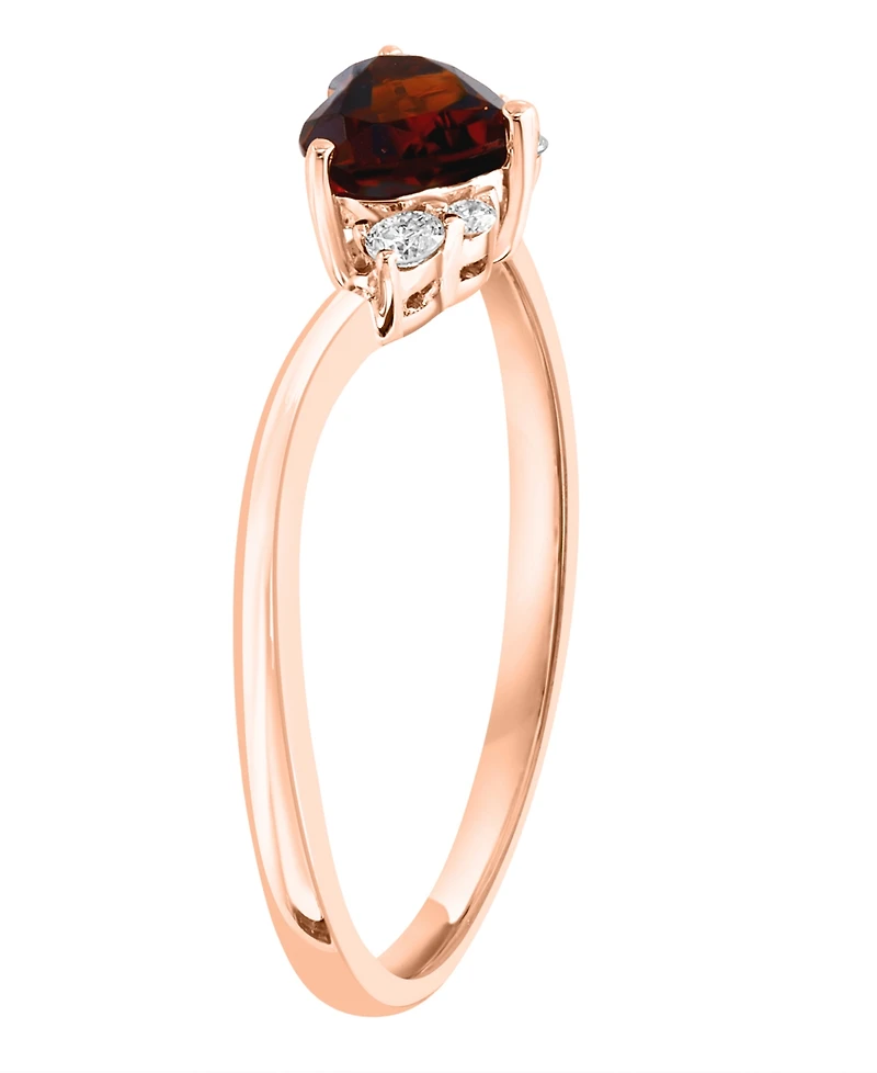 Lali Jewels Garnet (1/2 ct. t.w.) & Diamond (1/20 ct. t.w.) Ring in 14k Rose Gold