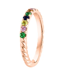 Lali Jewels Multicolor Sapphire (3/8 ct. t.w.) & Tsavorite (1/8 ct. t.w.) Band Ring in 14k Rose Gold