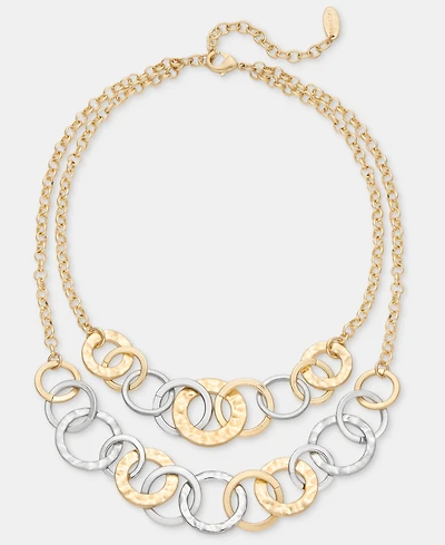 Style & Co Two-Tone Disc Two-Row Necklace, Macy's Exclusive
