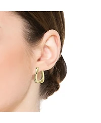 Wavy Twisted Hoop Earrings White Gold Plated or 14K