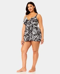 Anne Cole Plus Surplice Maillot Swim Dress