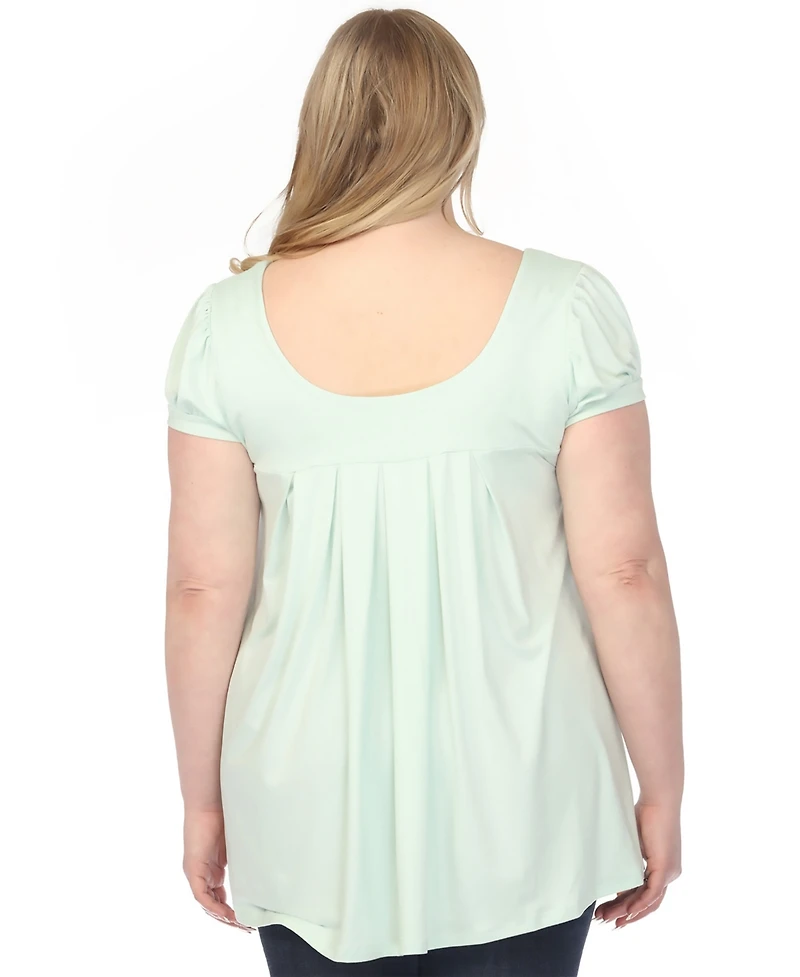 White Mark Plus Maternity Short-Sleeve Empire-Waist Tunic Top
