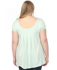 White Mark Plus Maternity Short-Sleeve Empire-Waist Tunic Top