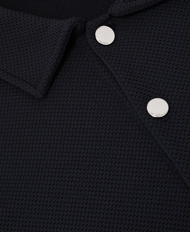 Reiss Men's Textured Half-Button Polo Shirt