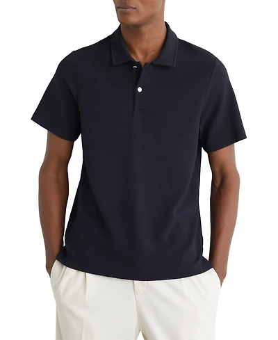 Reiss Men's Textured Half-Button Polo Shirt