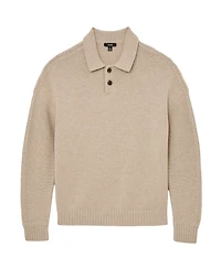 Reiss Men's Wool-Blend Half-Button Polo Jumper Sweater
