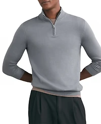 Reiss Men's Merino Wool Half-Zip Jumper Sweater