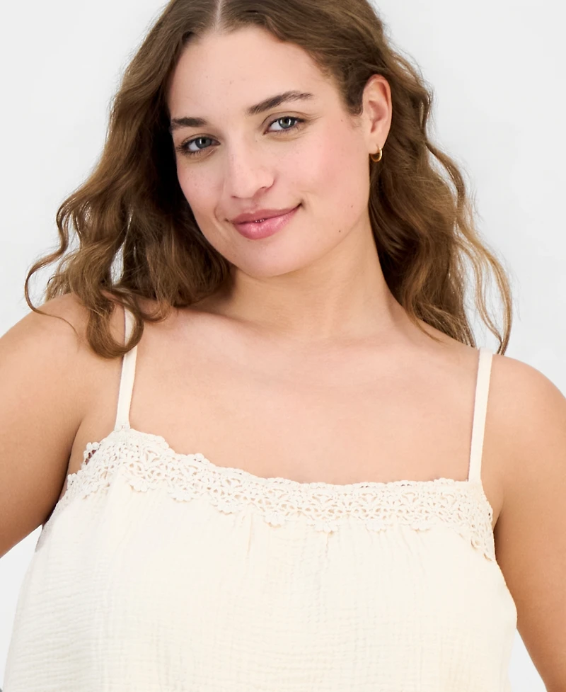 And Now This Trendy Plus Cotton Gauze Bubble Top, Macy's Exclusive