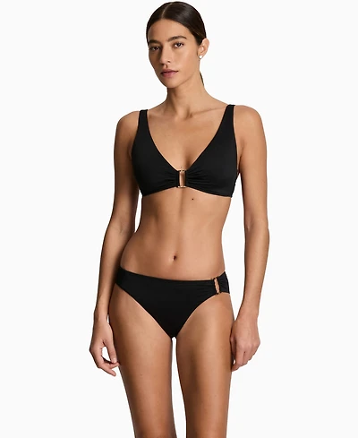 Lauren Ralph Women's Ring Over The Shoulder V-Neck Bikini Top