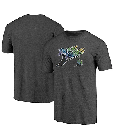 Fanatics Men's Heather Charcoal Tampa Bay Rays Cooperstown Collection Series Sweep Tri-Blend T-Shirt